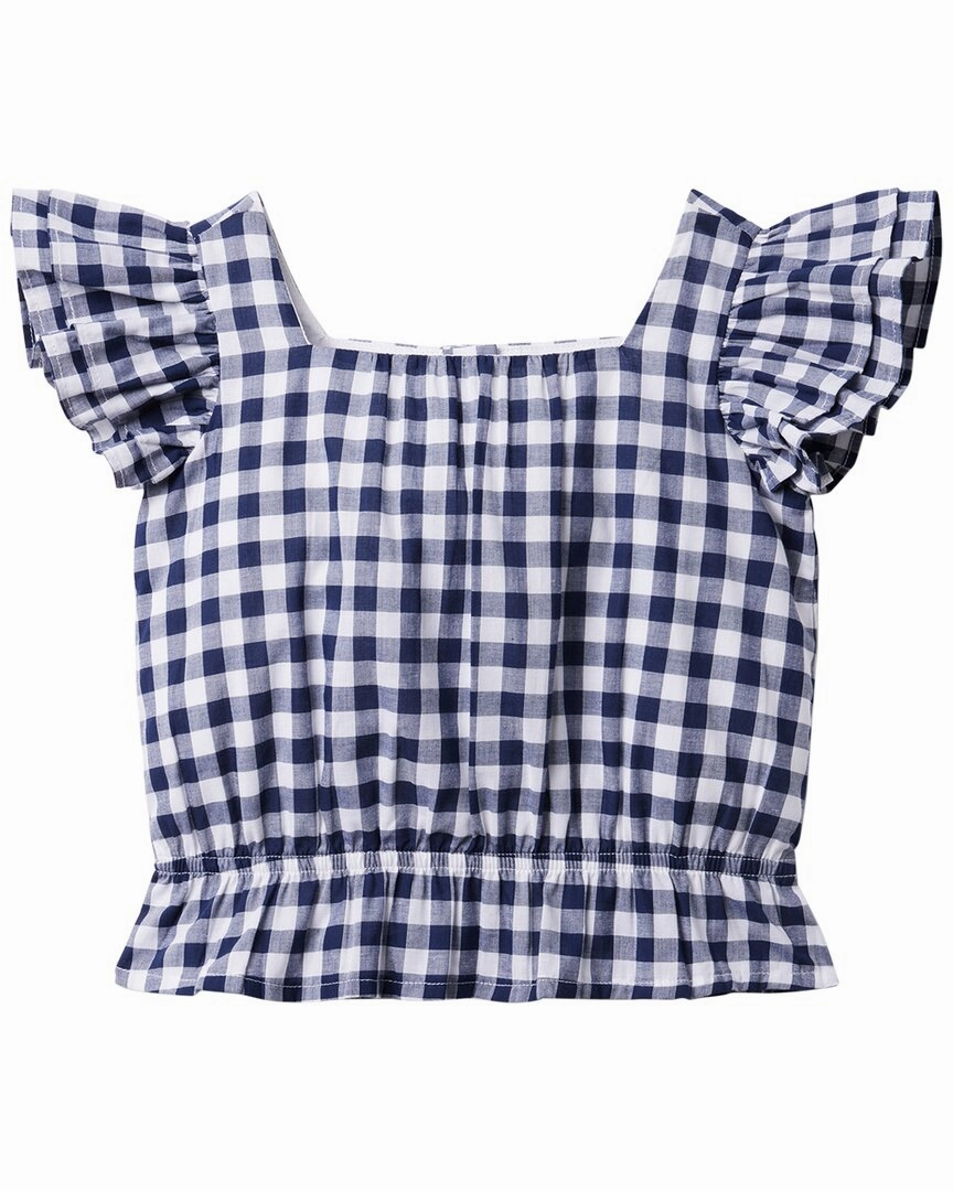 Janie and Jack Girls Gingham top ruffle tops girls, long sleeve tees girls