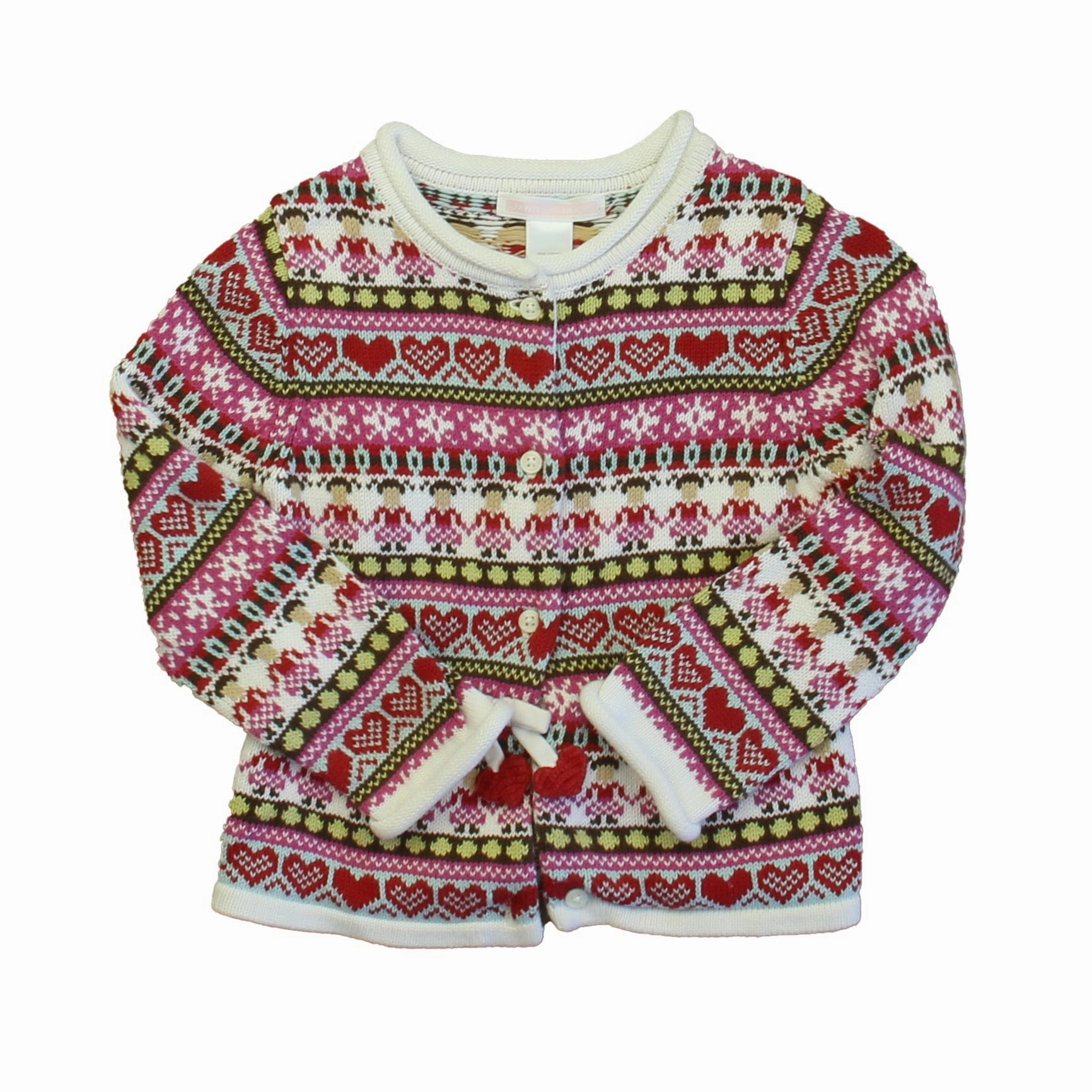 Janie and Jack Girls Ivory | Red Hearts Cardigan girls knit pullovers, cardigan sweaters girls