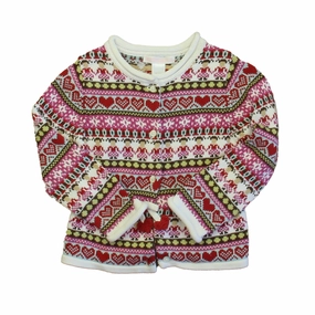 Janie and Jack Girls Ivory | Red Hearts Cardigan girls knit pullovers, cardigan sweaters girls