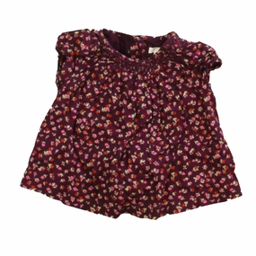 Janie and Jack Girls Maroon Floral Blouse ruffle tops girls, long sleeve tees girls