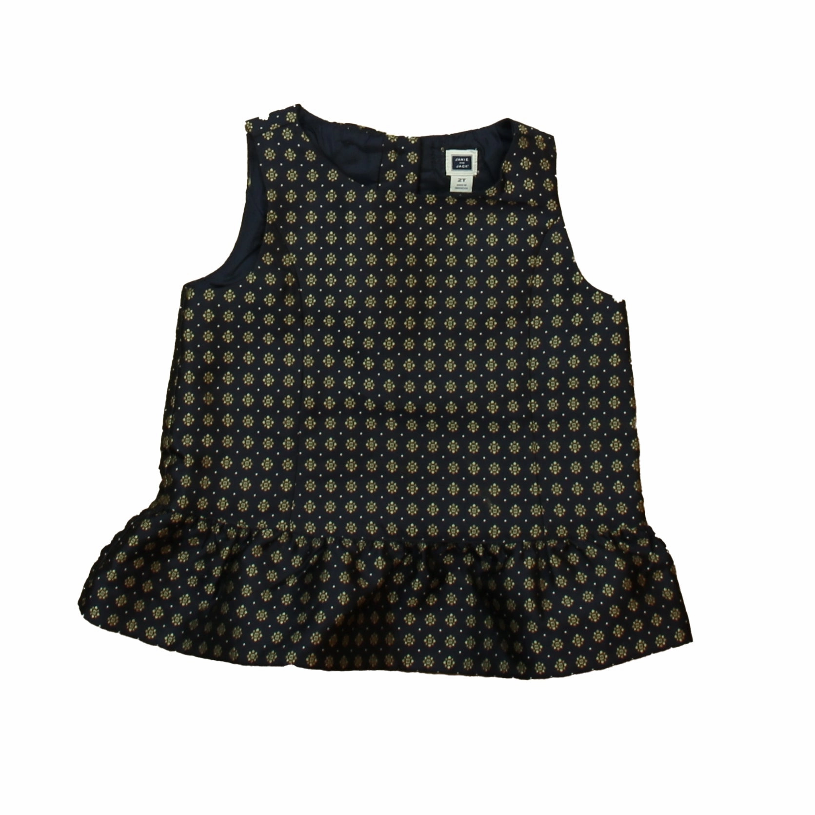 Janie and Jack Girls Navy | Gold Blouse Girls Tunic Top