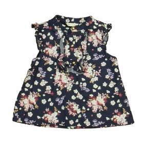 Janie and Jack Girls Navy Floral Blouse ruffle tops girls, long sleeve tees girls