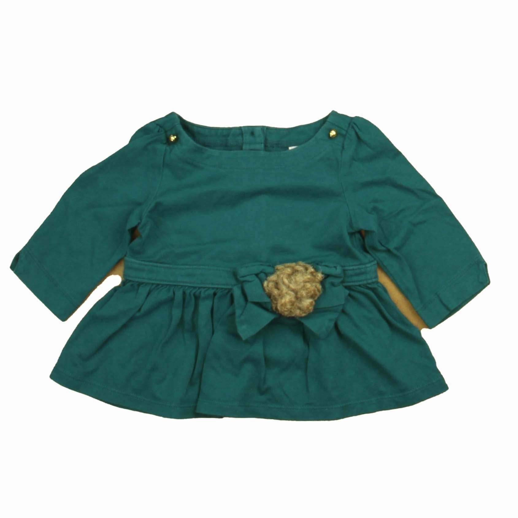 Janie and Jack Girls Teal Long Sleeve Shirt ruffle tops girls, long sleeve tees girls