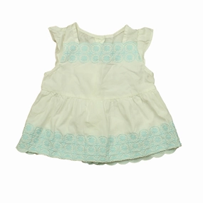 Janie and Jack Girls White | Aqua Blouse ruffle tops girls, long sleeve tees girls