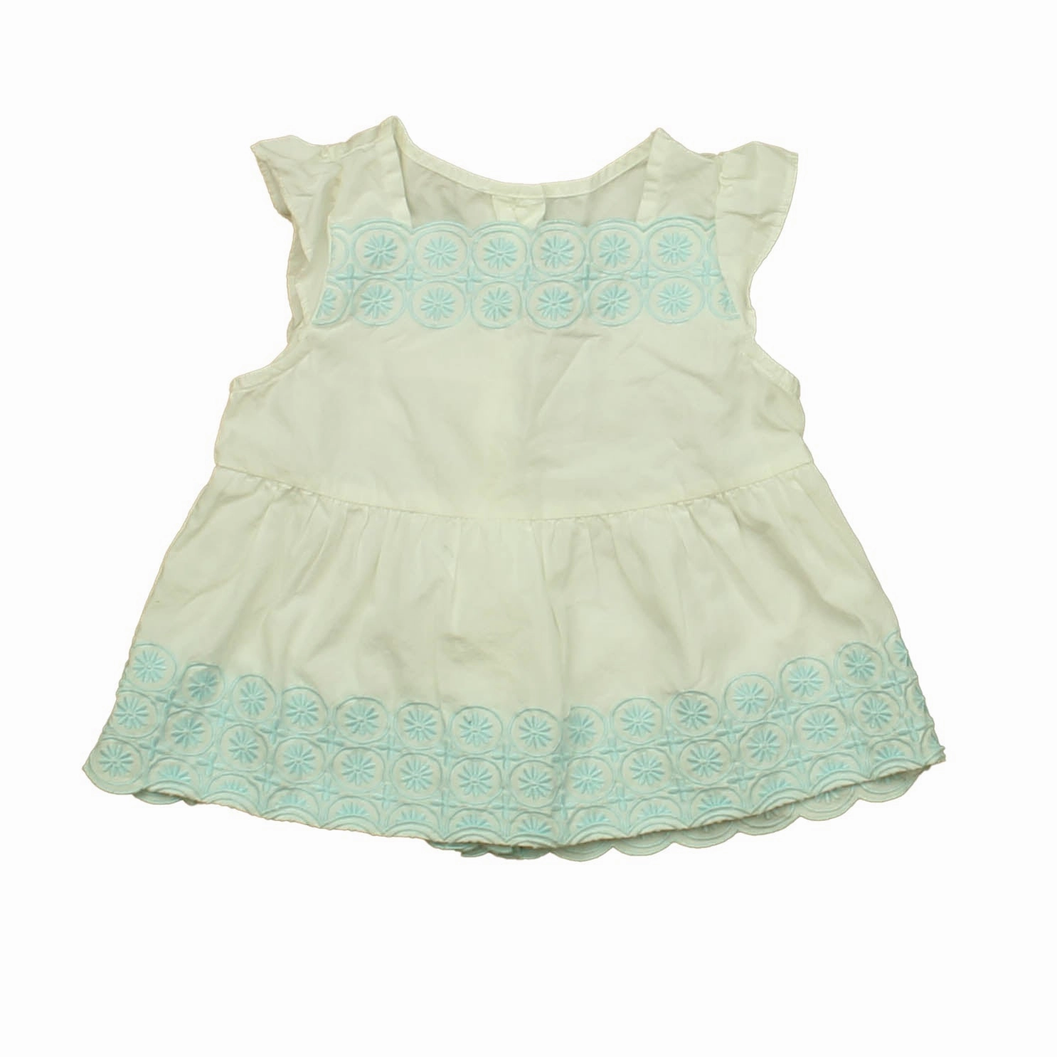 Janie and Jack Girls White | Aqua Blouse ruffle tops girls, long sleeve tees girls
