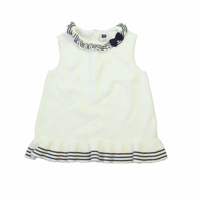 Janie and Jack Girls White | Navy Tank Top ruffle tops girls, long sleeve tees girls