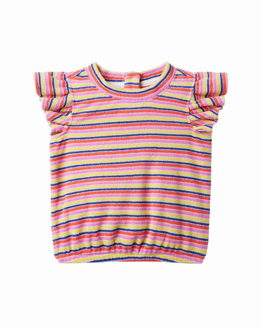 Janie and Jack Kaavia James Union-Wade Striped Terry Top ruffle tops girls, long sleeve tees girls
