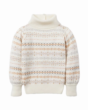 Janie and Jack The Fairisle Turtleneck Sweater ruffle tops girls, long sleeve tees girls