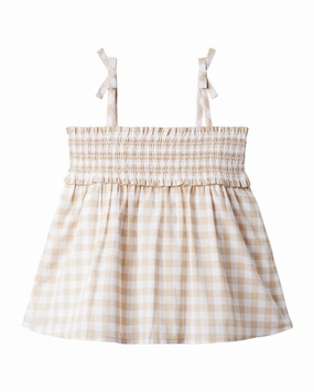 Janie and Jack The Leilani Gingham Smocked Top ruffle tops girls, long sleeve tees girls