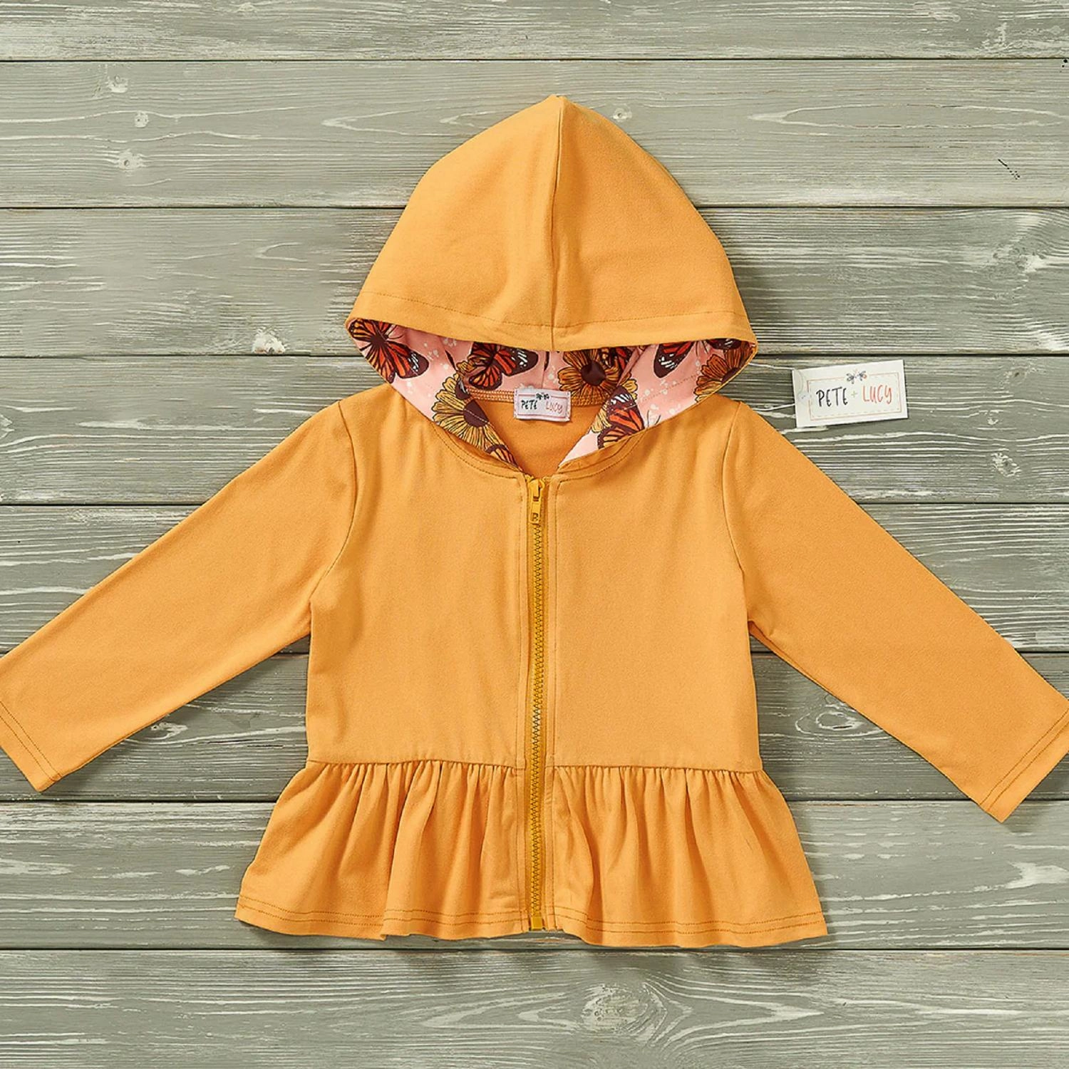 Jocelyn Hooded Jacket In Yellow Girls Tunic Top