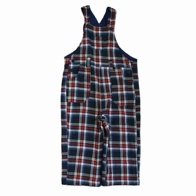 JoJo Maman Bebe Boys Red | Navy Plaid Overalls 2-piece outfit boys, toddler matching sets