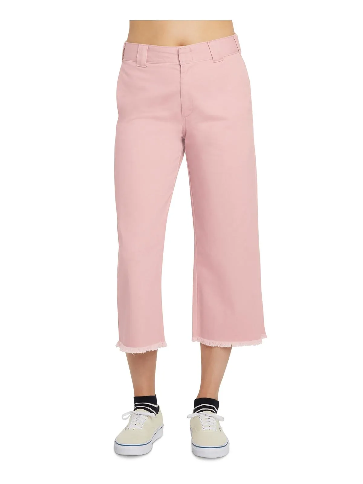 Juniors Womens Work Frayed Hem Cropped Jeans