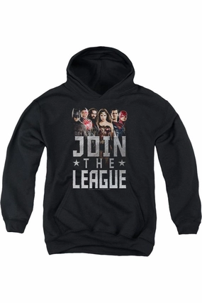 Justice League Movie Join The League Youth Pull Over Hoodie / Hooded Sweatshirt graphic tees for boys, polo shirts boys