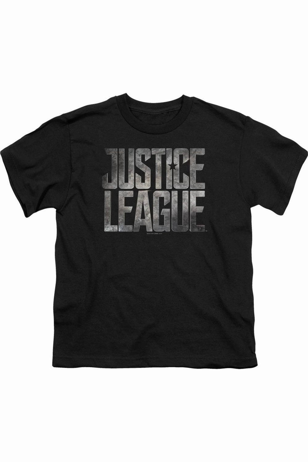 Justice League Movie Metal Logo Short Sleeve Youth Tee / T-Shirt graphic tees for boys, polo shirts boys