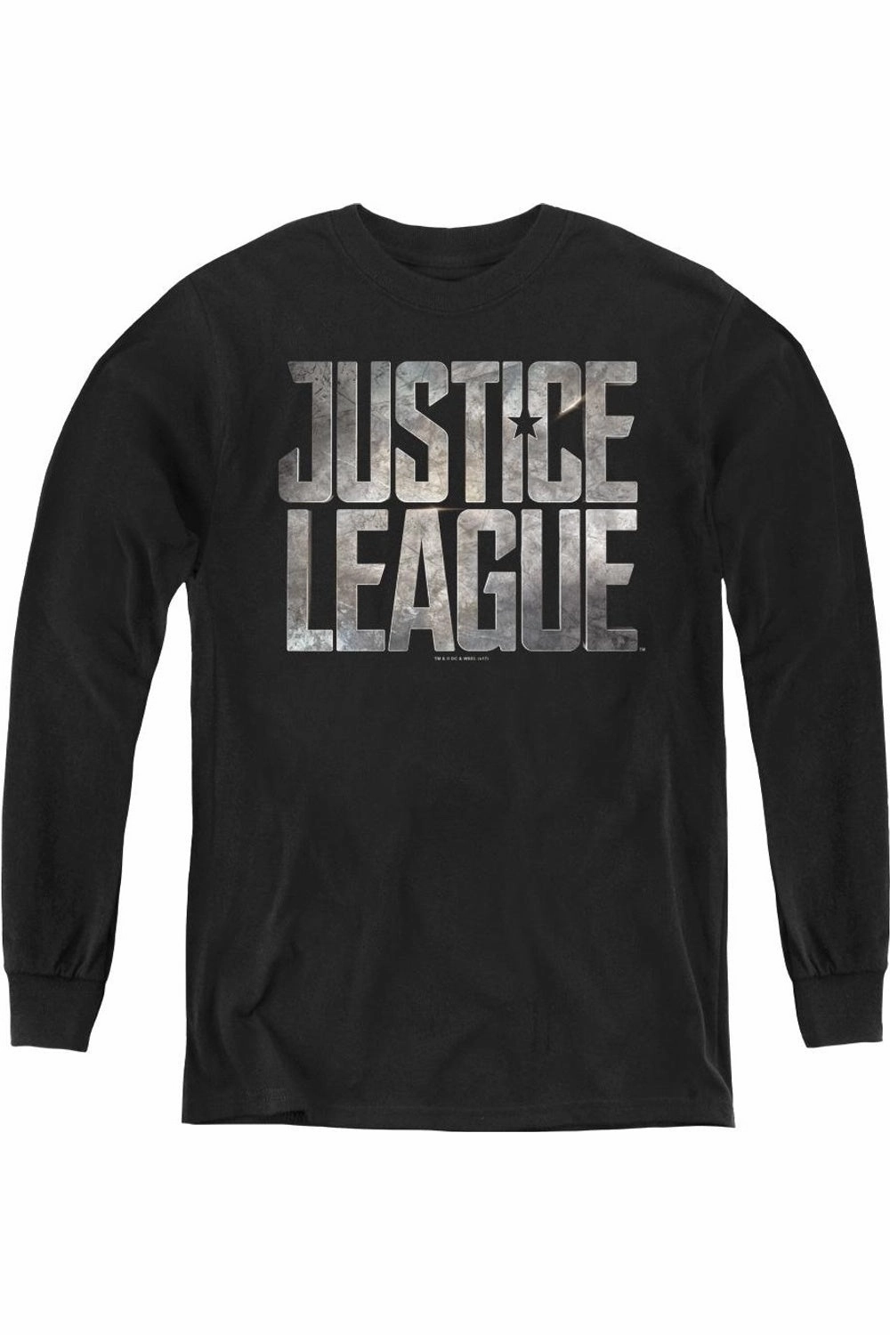 Justice League Movie Metal Logo Youth Long Sleeve Tee / T-Shirt graphic tees for boys, polo shirts boys