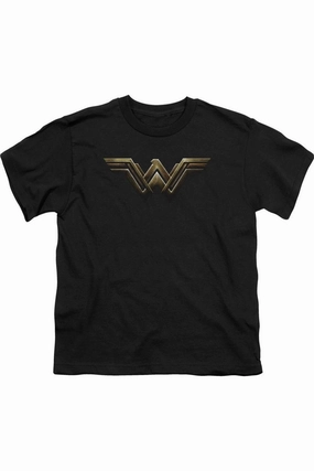 Justice League Movie Wonder Woman Logo Short Sleeve Youth Tee / T-Shirt graphic tees for boys, polo shirts boys