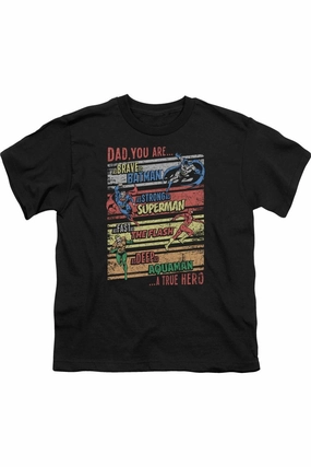 Justice League of America A True Hero Short Sleeve Youth Tee / T-Shirt graphic tees for boys, polo shirts boys