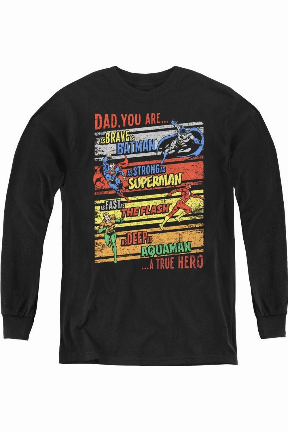 Justice League of America A True Hero Youth Long Sleeve Tee / T-Shirt graphic tees for boys, polo shirts boys