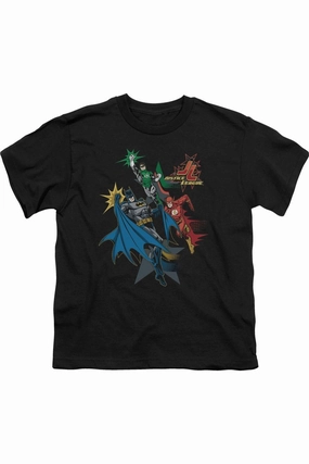 Justice League of America Action Stars Short Sleeve Youth Tee / T-Shirt graphic tees for boys, polo shirts boys