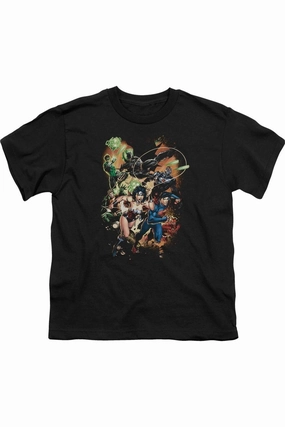Justice League of America Battle Ready Short Sleeve Youth Tee / T-Shirt graphic tees for boys, polo shirts boys