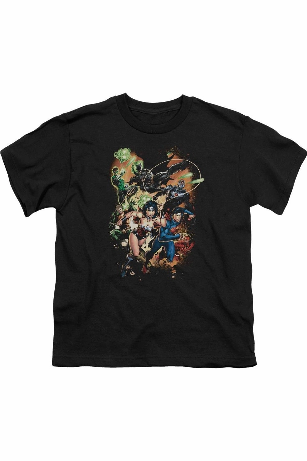 Justice League of America Battle Ready Short Sleeve Youth Tee / T-Shirt graphic tees for boys, polo shirts boys
