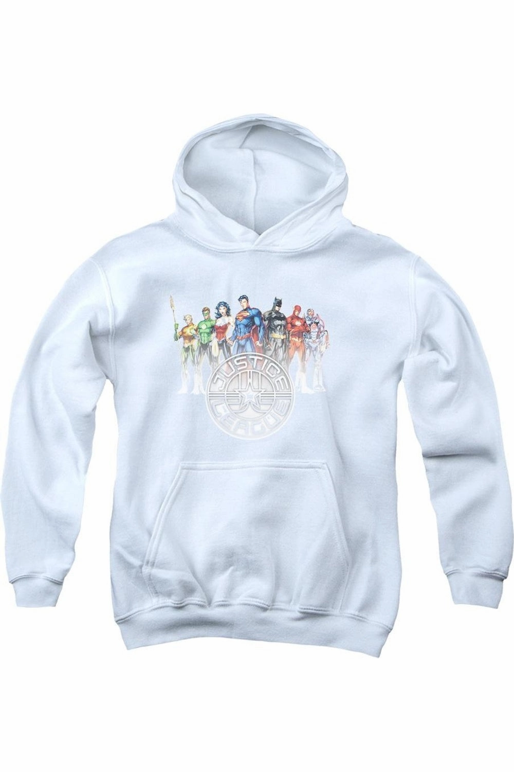 Justice League of America Circle Crest Youth Pull Over Hoodie / Hooded Sweatshirt graphic tees for boys, polo shirts boys