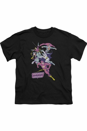 Justice League of America Colorful League Short Sleeve Youth Tee / T-Shirt graphic tees for boys, polo shirts boys