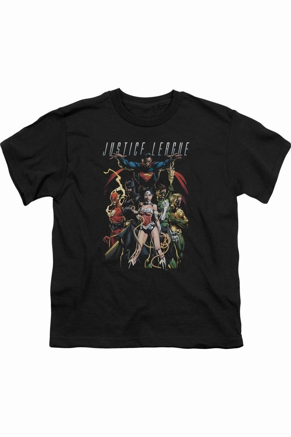 Justice League of America Dark Days Short Sleeve Juvenile Tee / T-Shirt graphic tees for boys, polo shirts boys
