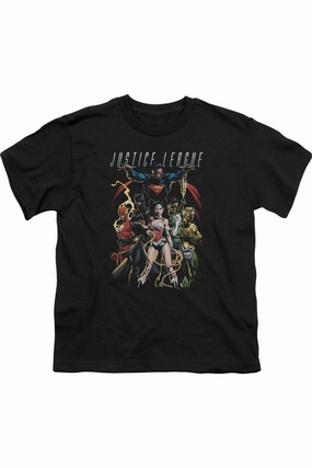 Justice League of America Dark Days Short Sleeve Juvenile Tee / T-Shirt graphic tees for boys, polo shirts boys