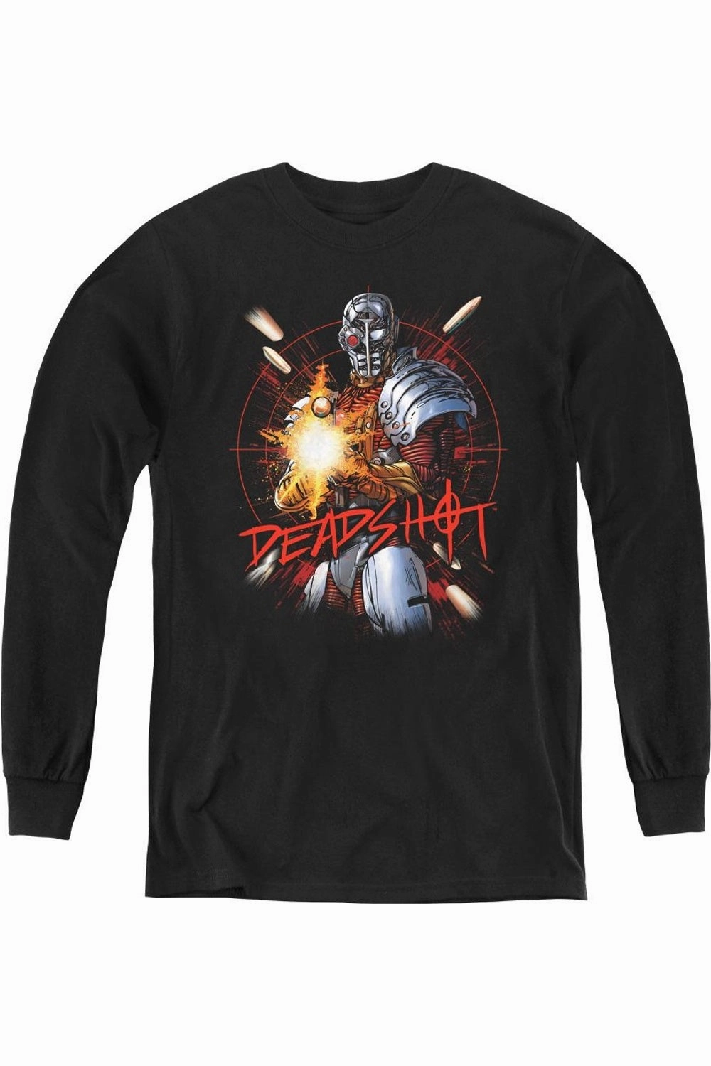 Justice League of America Deadshot Youth Long Sleeve Tee / T-Shirt graphic tees for boys, polo shirts boys