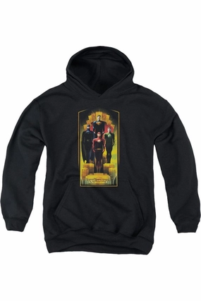 Justice League of America Deco Youth Pull Over Hoodie / Hooded Sweatshirt graphic tees for boys, polo shirts boys