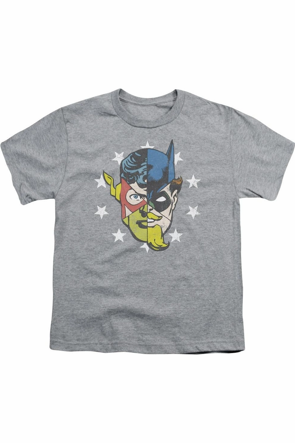 Justice League of America Face Off Short Sleeve Youth Tee / T-Shirt graphic tees for boys, polo shirts boys