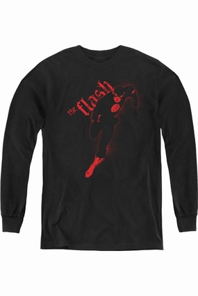 Justice League of America Flash Darkness Youth Long Sleeve Tee / T-Shirt graphic tees for boys, polo shirts boys