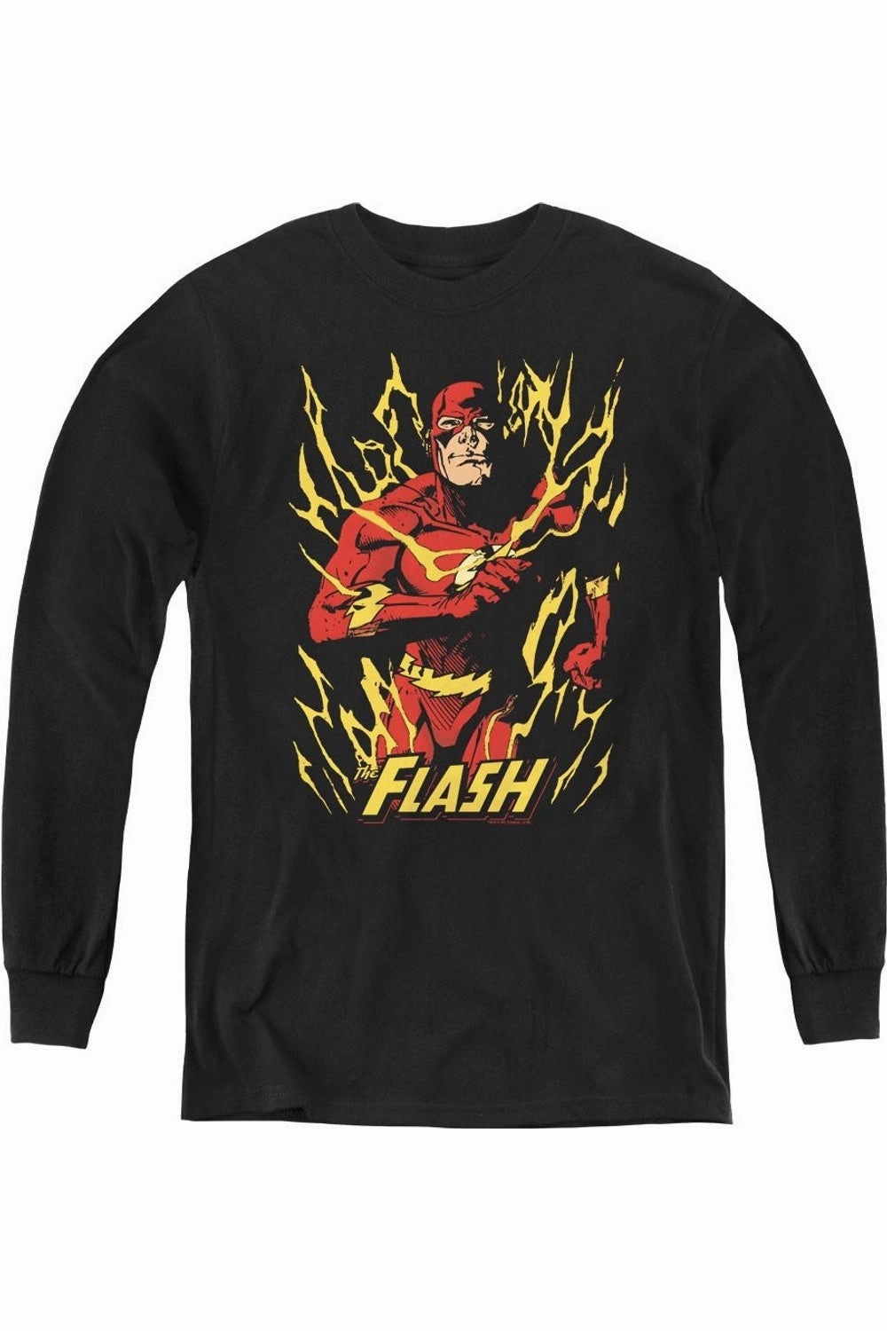 Justice League of America Flash Flare Youth Long Sleeve Tee / T-Shirt graphic tees for boys, polo shirts boys