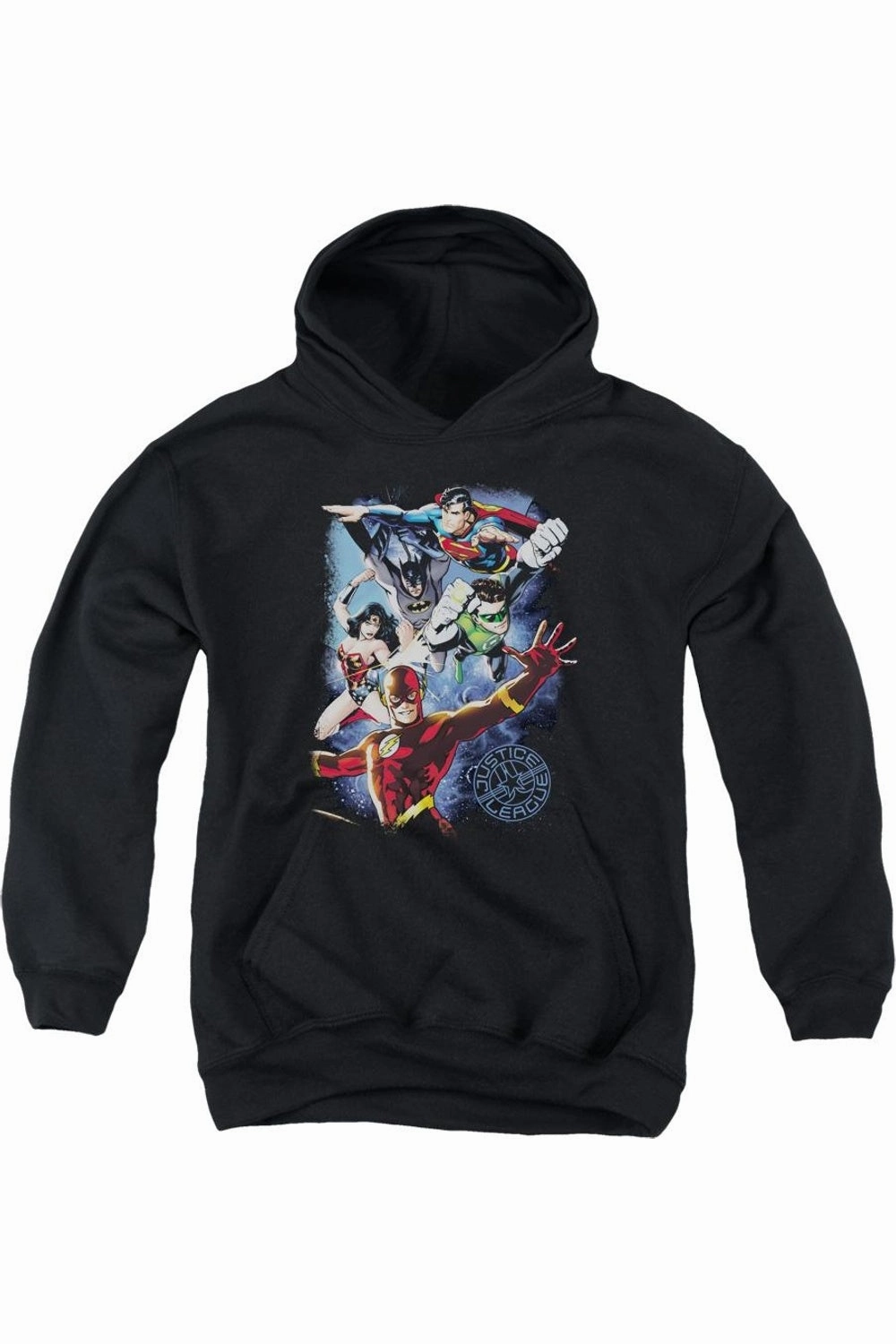 Justice League of America Galactic Attack Color Youth Pull Over Hoodie / Hooded Sweatshirt graphic tees for boys, polo shirts boys
