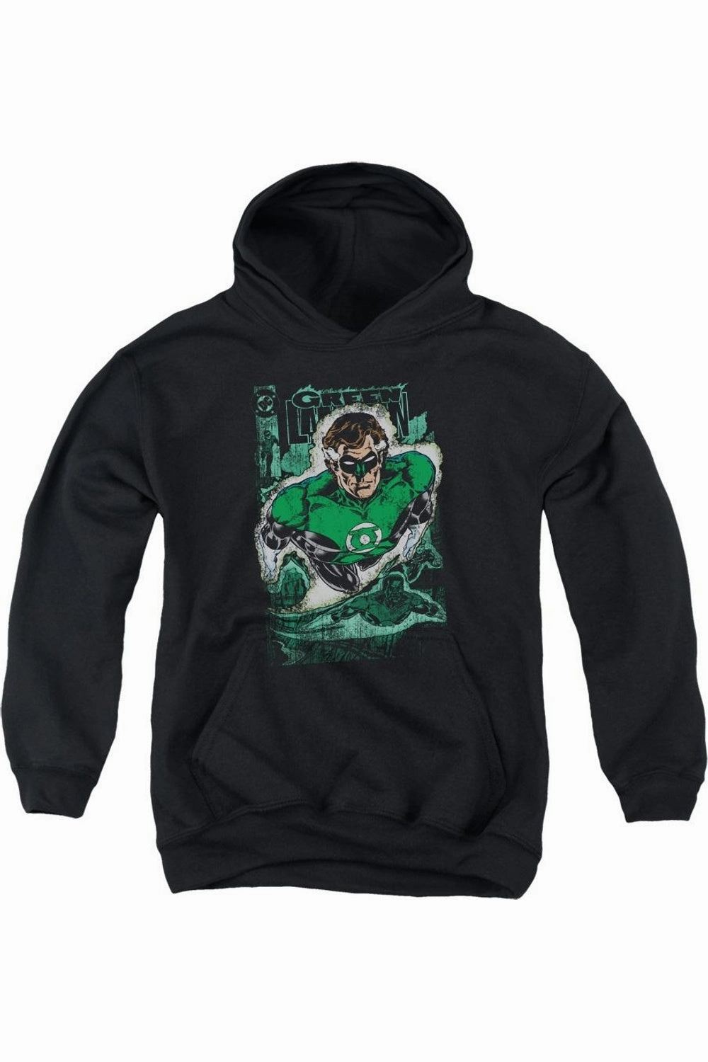 Justice League of America Green Lantern #1 Distress Youth Pull Over Hoodie / Hooded Sweatshirt graphic tees for boys, polo shirts boys