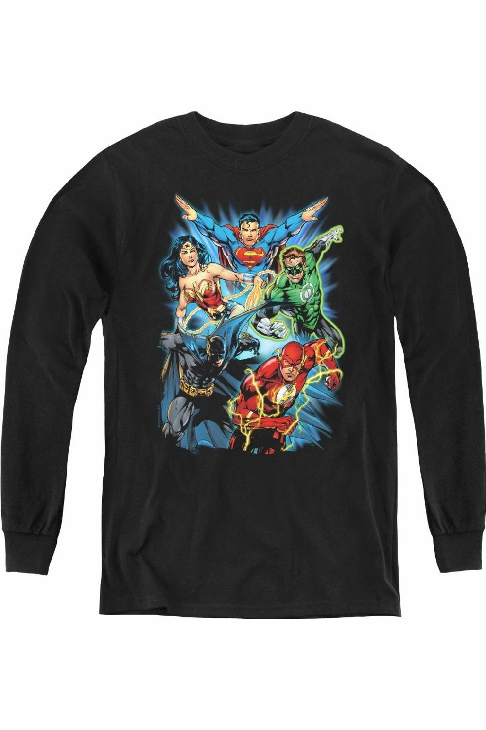 Justice League of America Jl Assemble Youth Long Sleeve Tee / T-Shirt graphic tees for boys, polo shirts boys
