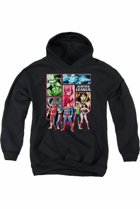 Justice League of America Justice League Panels Youth Pull Over Hoodie / Hooded Sweatshirt graphic tees for boys, polo shirts boys