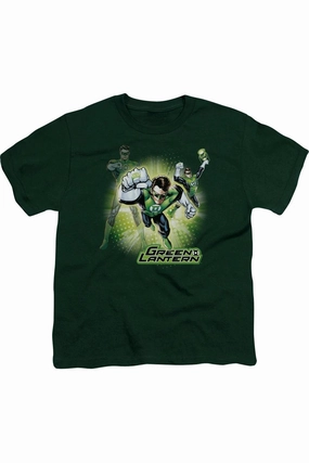 Justice League of America Lantern Burst Short Sleeve Youth Tee / T-Shirt graphic tees for boys, polo shirts boys