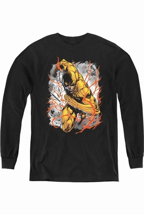 Justice League of America Reversed Youth Long Sleeve Tee / T-Shirt graphic tees for boys, polo shirts boys