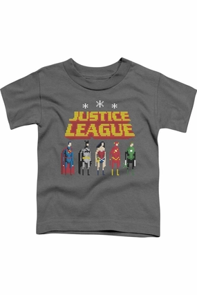 Justice League of America Standing Below Short Sleeve Juvenile Tee / T-Shirt graphic tees for boys, polo shirts boys