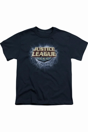 Justice League of America Storm Logo Short Sleeve Youth Tee / T-Shirt graphic tees for boys, polo shirts boys