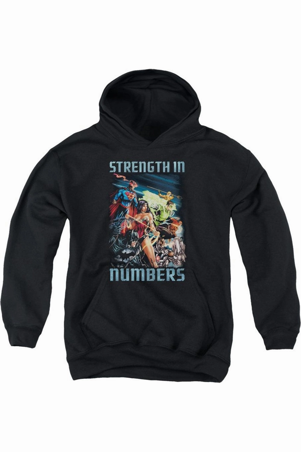 Justice League of America Strength In Number Youth Pull Over Hoodie / Hooded Sweatshirt graphic tees for boys, polo shirts boys