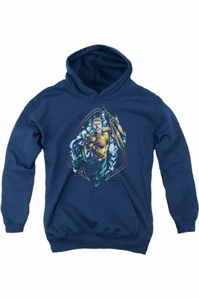Justice League of America Thrashing Youth Pull Over Hoodie / Hooded Sweatshirt graphic tees for boys, polo shirts boys