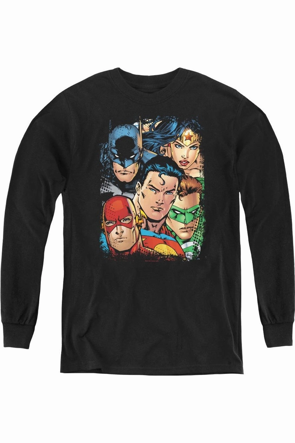 Justice League of America Up Close And Personal Youth Long Sleeve Tee / T-Shirt graphic tees for boys, polo shirts boys