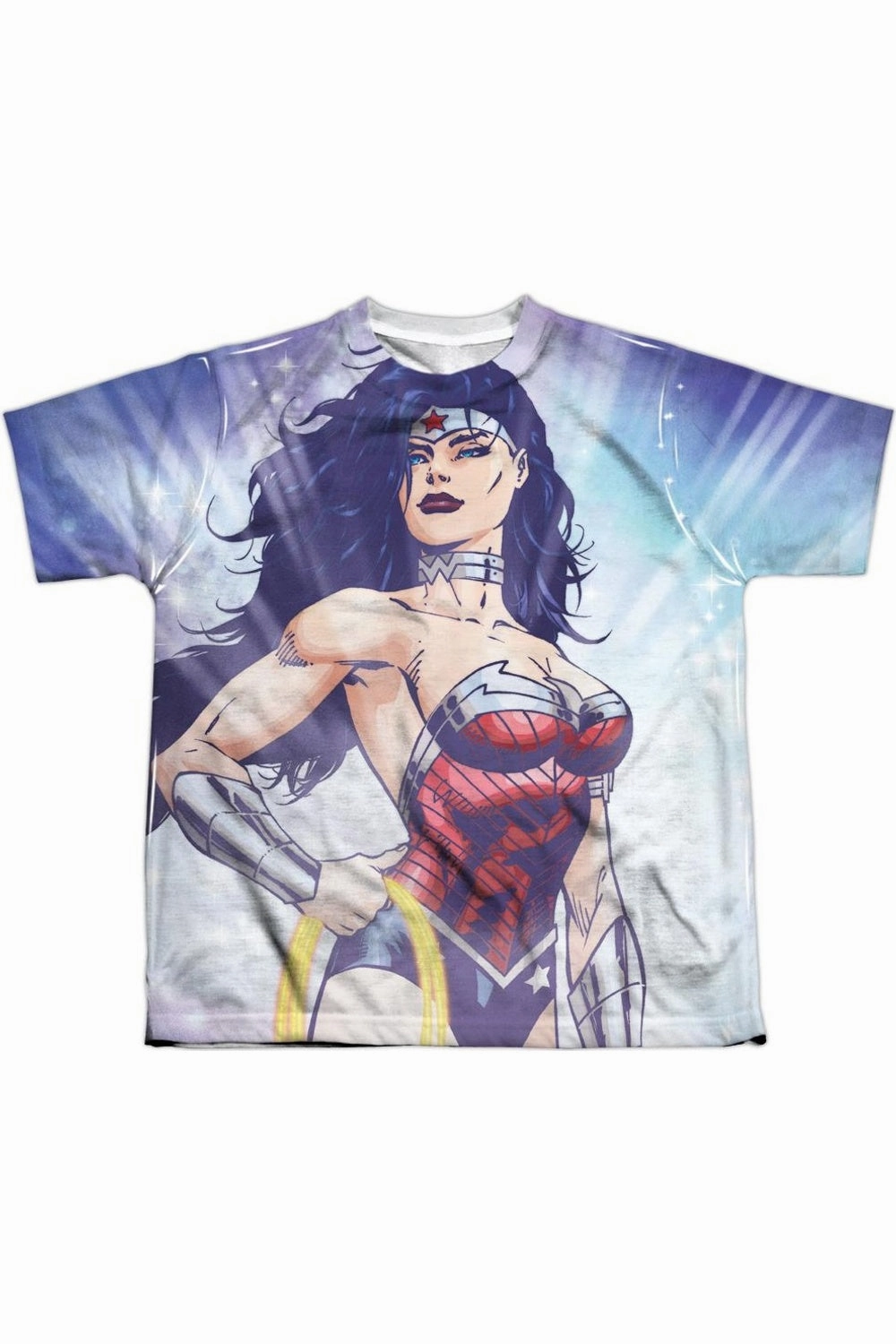 Justice League of America Warrior Goddess Short Sleeve Youth Poly Crew Tee / T-Shirt graphic tees for boys, polo shirts boys