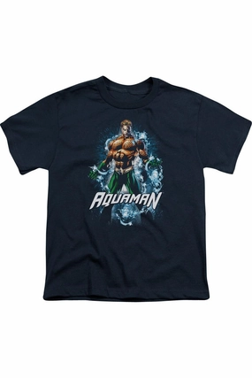 Justice League of America Water Powers Short Sleeve Youth Tee / T-Shirt graphic tees for boys, polo shirts boys