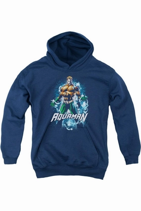 Justice League of America Water Powers Youth Pull Over Hoodie / Hooded Sweatshirt graphic tees for boys, polo shirts boys