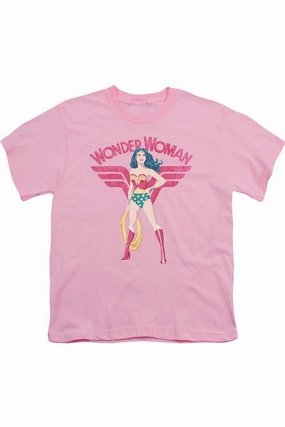 Justice League of America Wonder Woman Sparkle Short Sleeve Youth Tee / T-Shirt graphic tees for boys, polo shirts boys