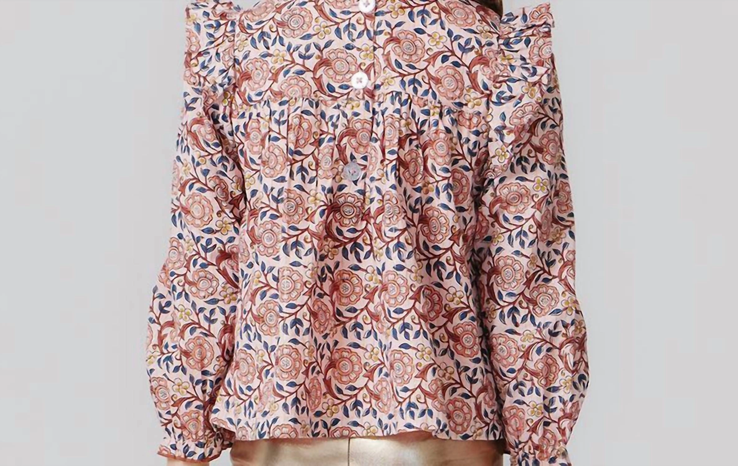 Kalani Top In Pink Blossom Girls Tunic Top